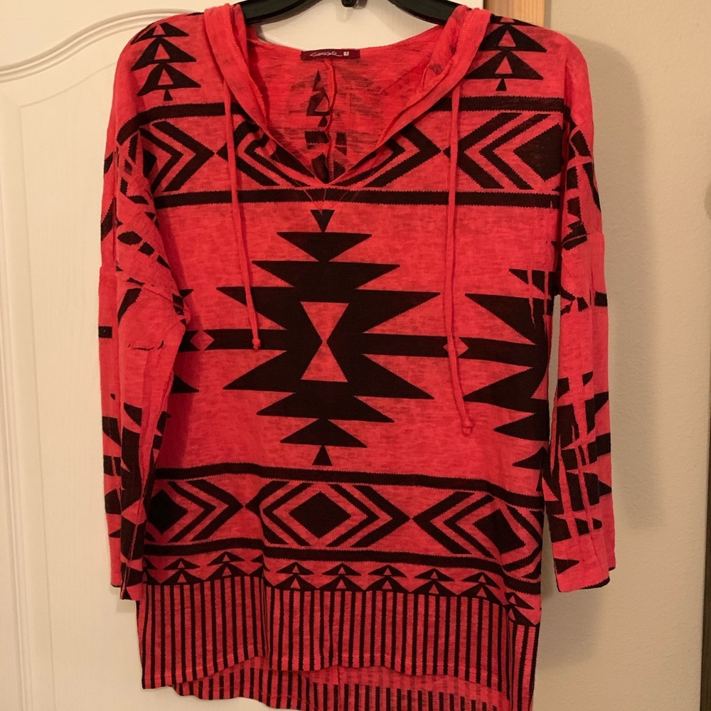Aztec Hooded 3/4 Sleeve